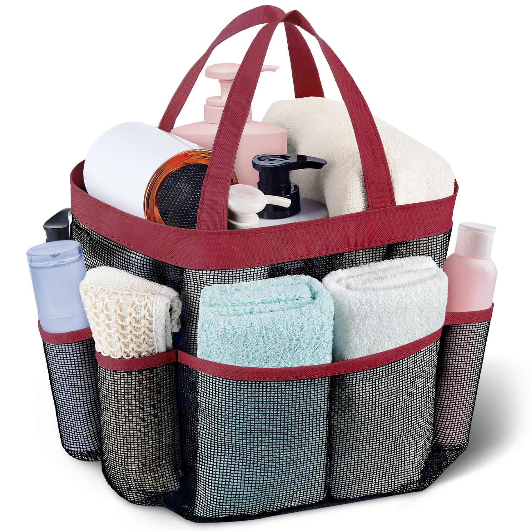 Attmu Mesh Shower Caddy Portable, Quick Dry Hanging Shower Tote Bag for College Dorm Room Essentials, Large Capacity Shower Caddy Dorm for Bathroom Gym Swimming