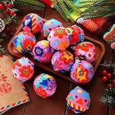 Soulchen 24 Pcs 2.36 inches Mexican Ornaments Bulk Talavera Hanging Mexican Fiesta Ball Shatterproof Colorful Plastic Holiday Party Decorations for Hispanic Home Decor