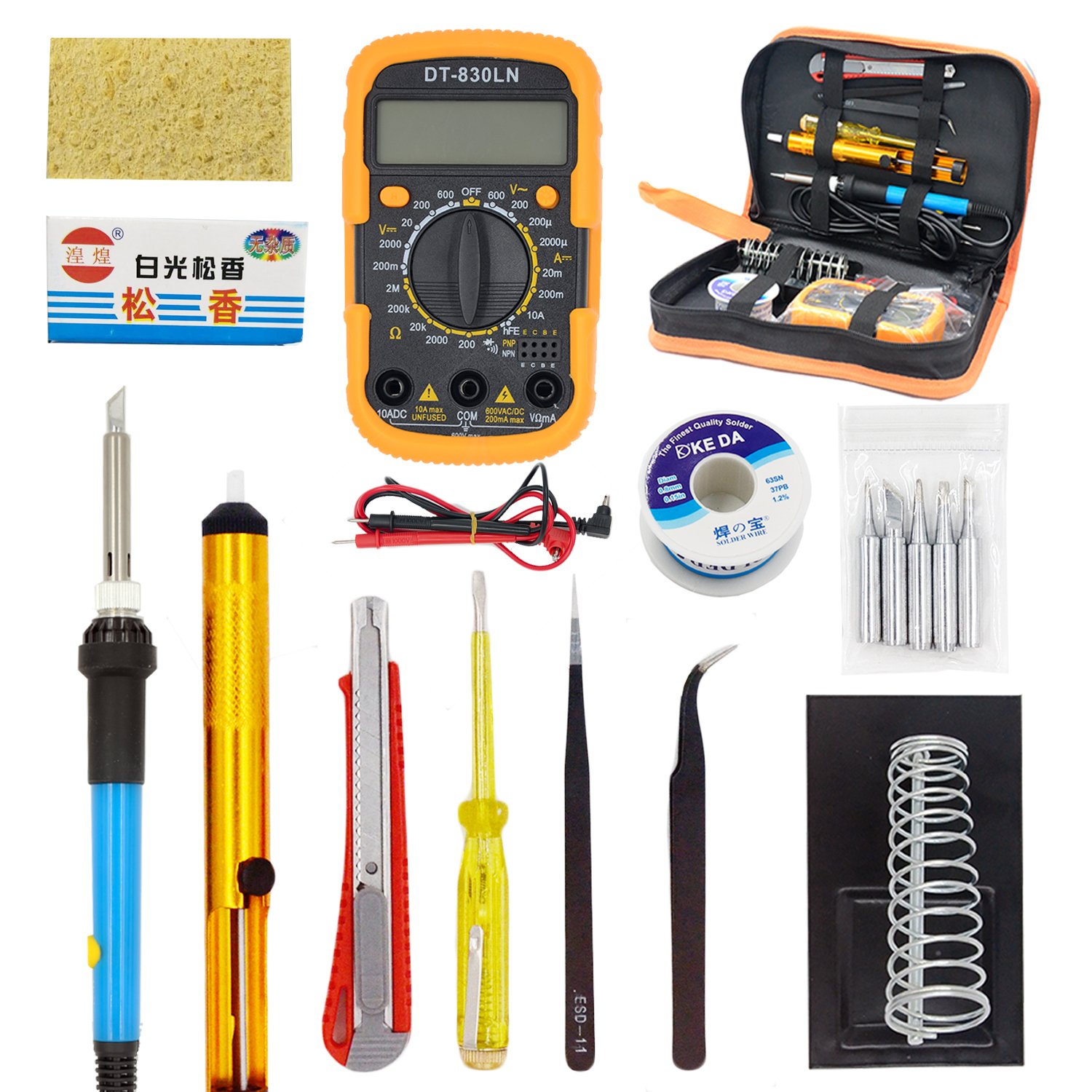 Electronic Soldering Iron & Digital Multimeter KitZikke provide with