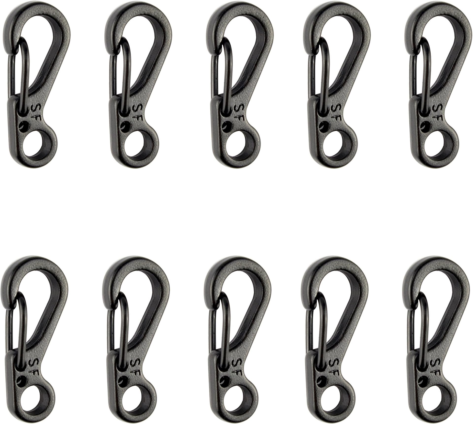 Temlum Mini SF Aluminum Paracord Carabiner Inches Clip Tiny Carabiners Set Spring Snap Keyring Hook for Camping Traveling Hiking Keychains Outdoor (10pcs)