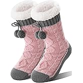 Welwoos Womens Slipper Fuzzy Grips Socks Fluffy Winter Warm Thick Thermal Cozy Plush Non Slip Cabin Soft Fleece Socks