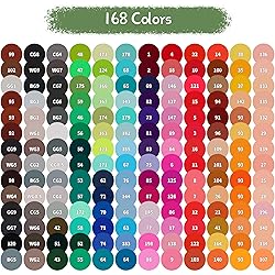 YASNAY Alcohol Markers, 168 Colors Dual Tip Art