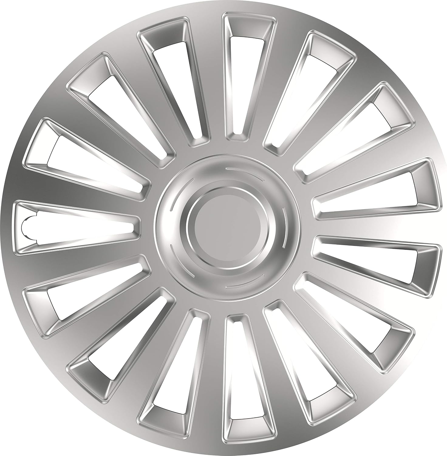 thumbnail image 2 of Streetwize 15 Inch Wheel Trims – Set Of 4, Silver Deep Dish, Raised Center Hub Caps, SWUX99 2 of 3
