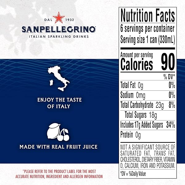 SANPELLEGRINO ITALIAN SPARKLING DRINK CILIEGIA AND LIMONE, SPARKLING CHERRY AND LEMON BEVERAGE, 11.15 FL OZ. 6 PACK