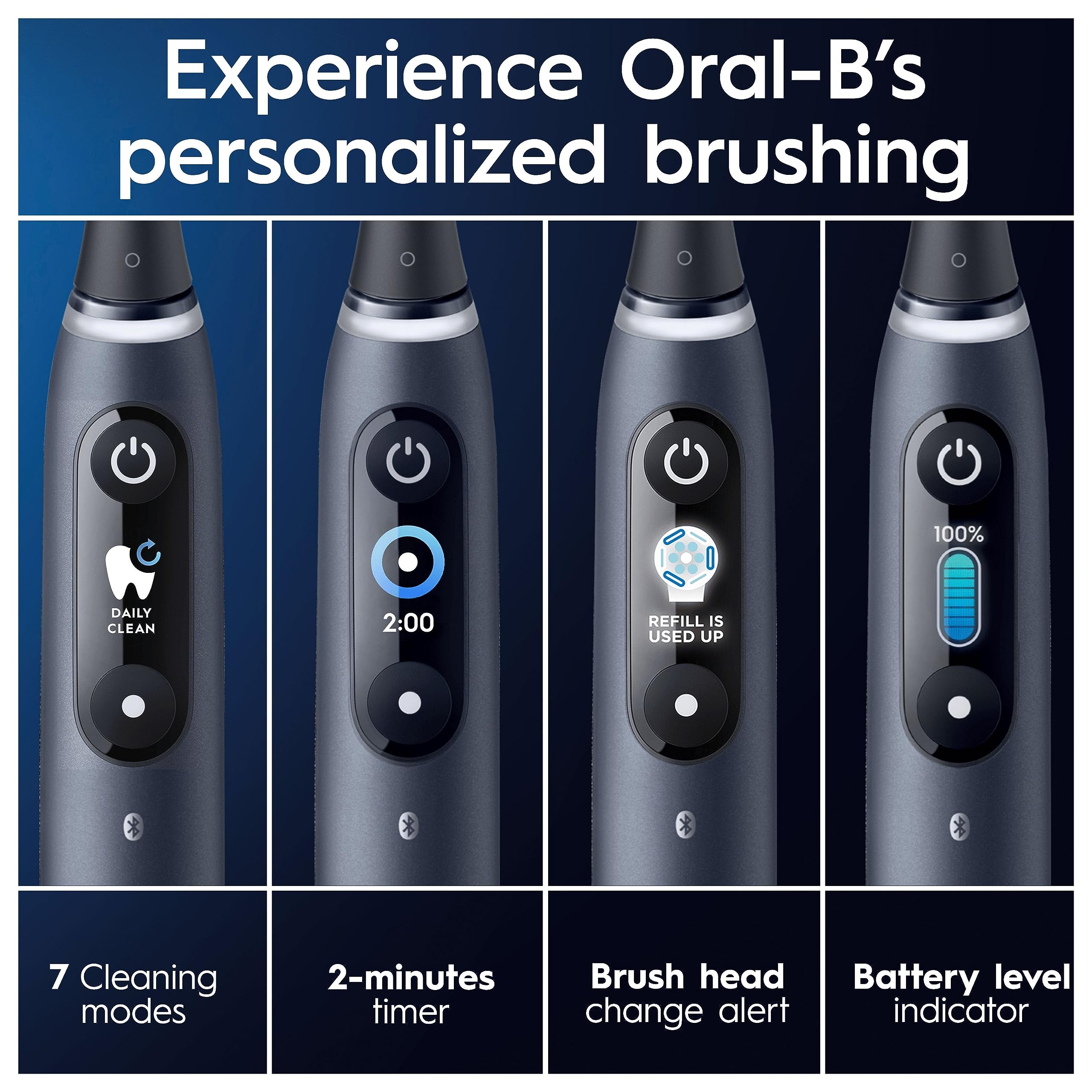 Oral-B iO9 Electric Toothbrushes For Adults, App Connected Handle, 1 Toothbrush Head, Charging Travel Case & Magnetic Pouch, 7 Modes, 2 Pin Plug, Special Edition