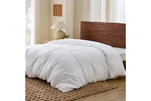 Bedsure Duvet Cover King Size - Only Includes 1 Duvet Cover (104"x90"), Soft Double Brushed All Season Bedding for Kids & Adults, Zipper Closure, NO Comforter, White