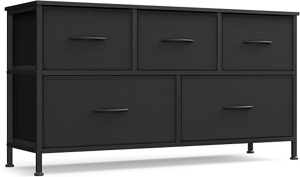SONGMICS BELLAH Collection - Dresser for Bedroom, Chest of Drawers, Storage Organizer Unit, Closet, Entryway, Steel, 5 Drawer