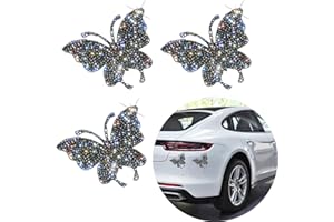 3Pieces Crystal Car Stickers, Bling Butterfly Crystal Rhinestone Car Sticker Decal, Bling Butterfly Car Decorations Rhineston