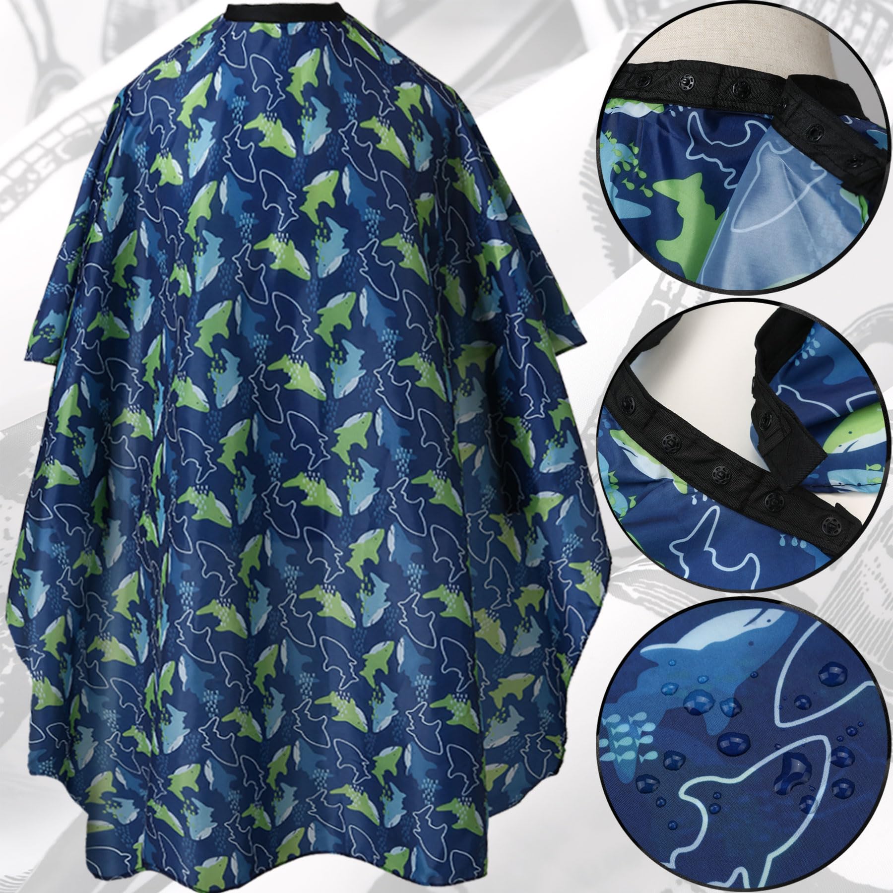 Borogo Professional Waterproof Hair Styling Cape Haircuting Salon Cape Gown Hair Salon with Snap Closure Yellow Stripes