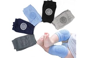 Little World Baby knee Pads for Crawling - 5 Pack Anti Slip Unisex Baby Knee Protectors - Toddler Knee Pads Gift Idea for Baby