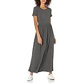 Amazon Essentials Women's Short-Sleeve Waisted Maxi Dress (Available in Plus Size)