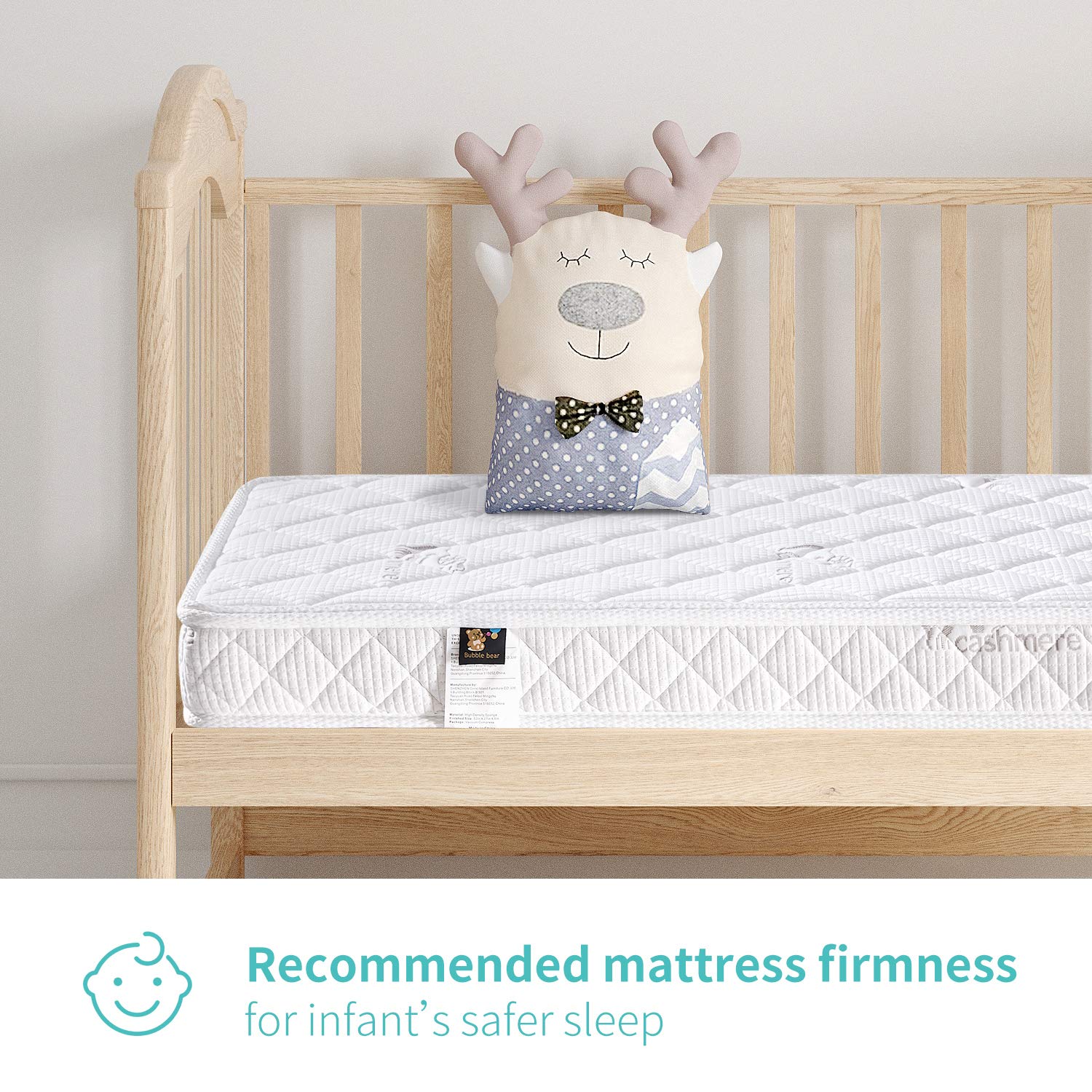 【2020 New Version】 Bubble bear Knitted Premium Foam Crib Mattress and Toddler Mattress with Removable Washable Top Cover| Good Flexibility | Breathable|Feel Soft|Size:52X27.6X4.8(Goat) : Baby