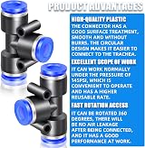 ERGAOBOY 10 Pcs 10MM OD 3-Way Tee Push to Connect Fittings Blue PE-10 view 4