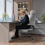 naspaluro Executive Office Chair High Back Grey Fabric with Tilt Spring-Packed view 7