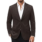 PJ PAUL JONES Mens Corduroy Blazer Slim Fit Casual Sports Coat Jacket | Cotton Corduroy Fabric, Two Button, Machine Wash, Slim Fit, Classic Fall and Winter Blazer, Daily, Business, Wedding, Party