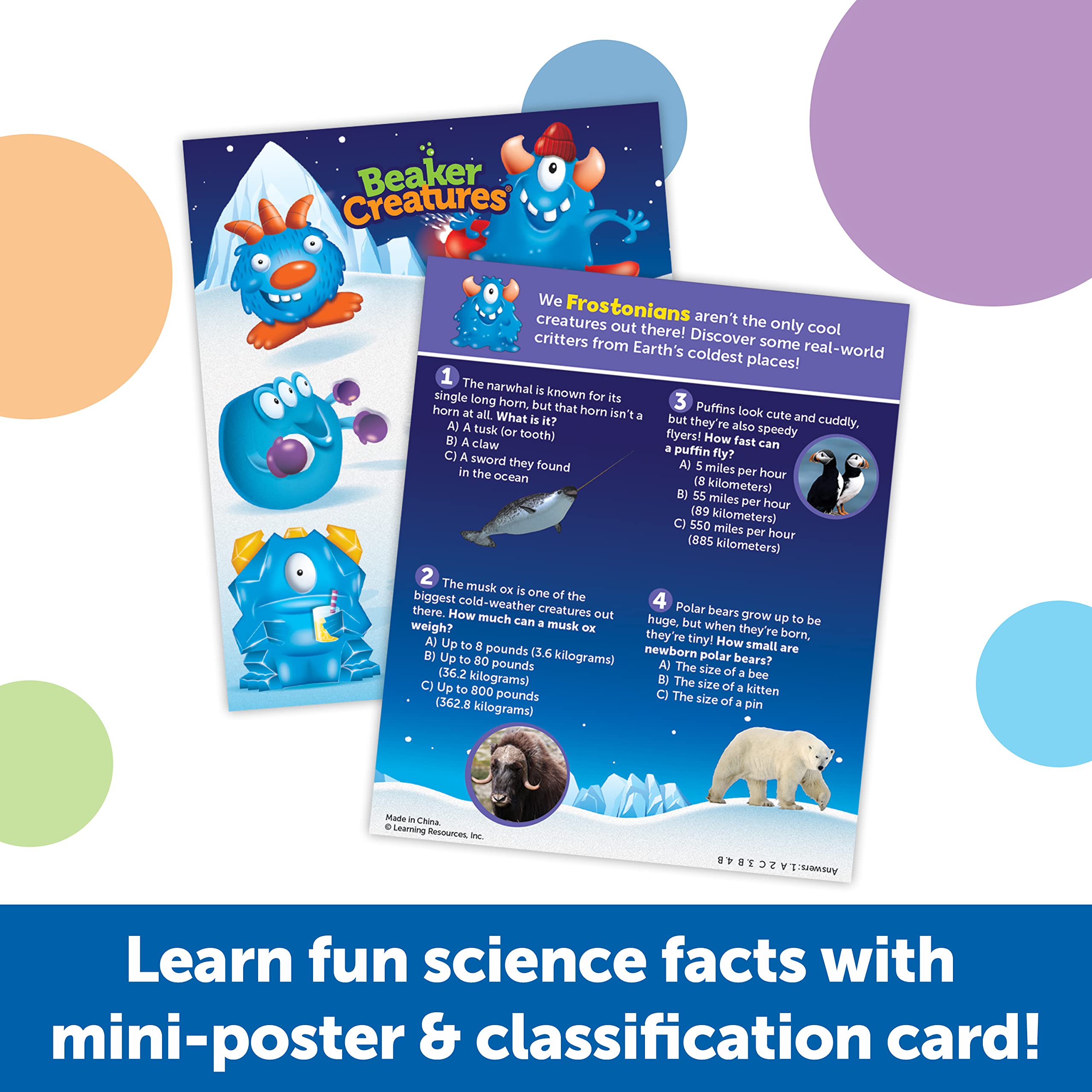 Learning Resources Beaker Creatures Fizzing Frost Reactor - 6 Pieces, Ages 5+ Volcano Science Kit for Kids, STEM Toys, Science Experiments for Kids