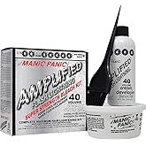 MANIC PANIC Flash Lightning Super Strength Bleach Kit - 40 Volume Developer + Bleach Powder - Hair Lightener for Dark Hair + Lifting up to 7 Levels - Vegan & Cruelty Free