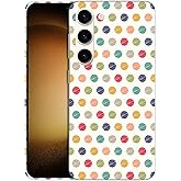 GlamCase for Samsung Galaxy S23 5G, Samsung S23 Case - Polka Dots Pattern Design Printed Slim & Sleek Cute Plastic Hard Snap on Designer Back Phone Case/Cover for Samsung Galaxy S23 White