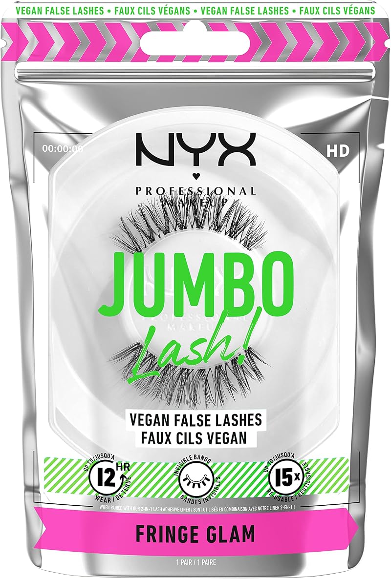 NYX Professional Makeup Jumbo Lashes - Longwear 12h, Invisible Band, Reusable