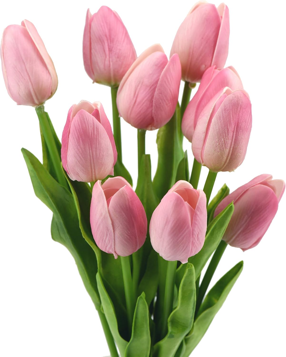 FiveSeasonStuff 10 Stems of Real Touch Tulip Artificial Flowers Bouquet, Perfect for Wedding Bridal, Party, Home, Holidays