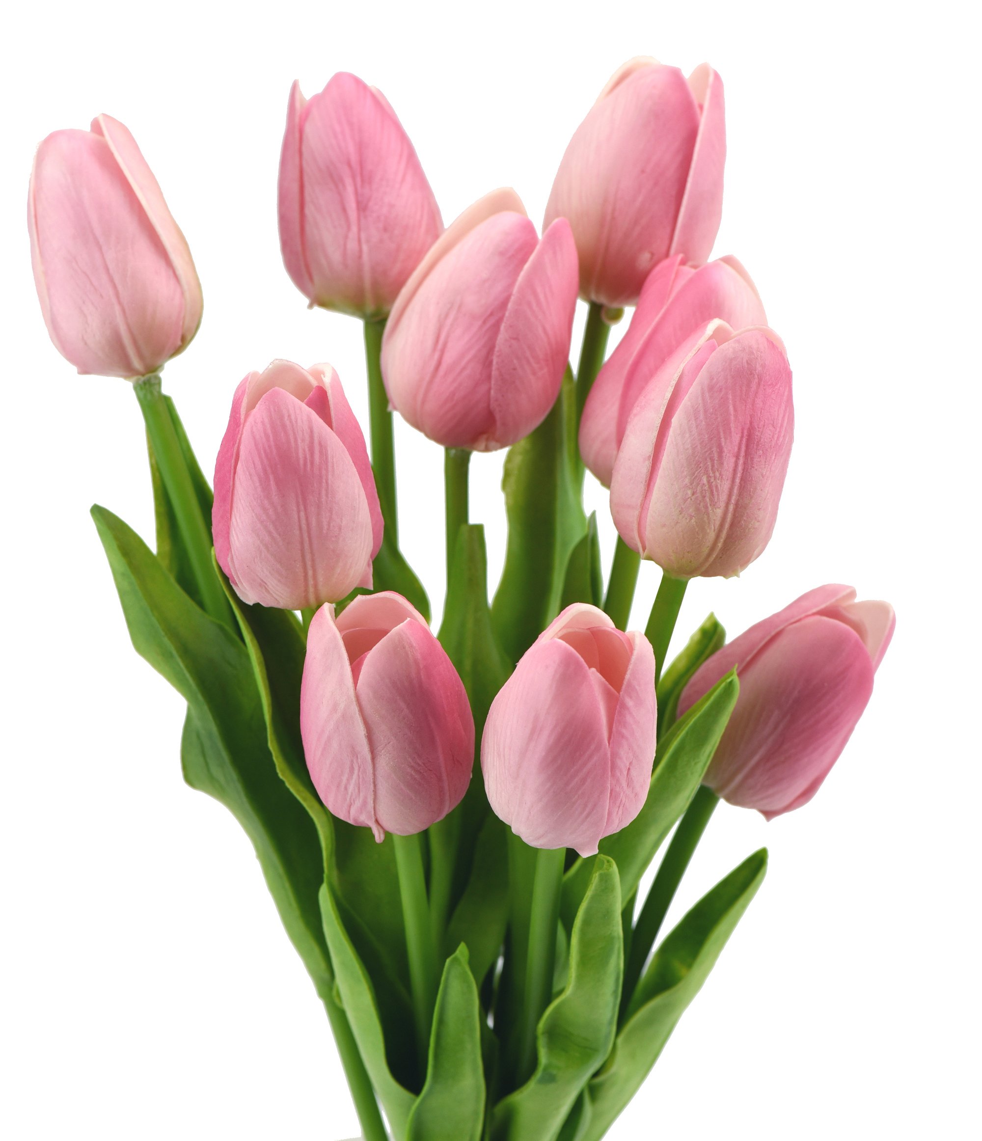 FiveSeasonStuff 10 Stems of Real Touch Tulip Artificial Flowers Bouquet, Perfect for Wedding, Bridal, Party, Home, Holidays, Garden, Birthday, Office Décor DIY (Pink)