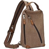 KL928 Canvas Sling Bag crossbody Bags Small Backpack Pack Travel Purse convertible purses for Women Men