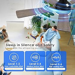 BYKISTOK Flush Mount Ceiling Fans with Lights