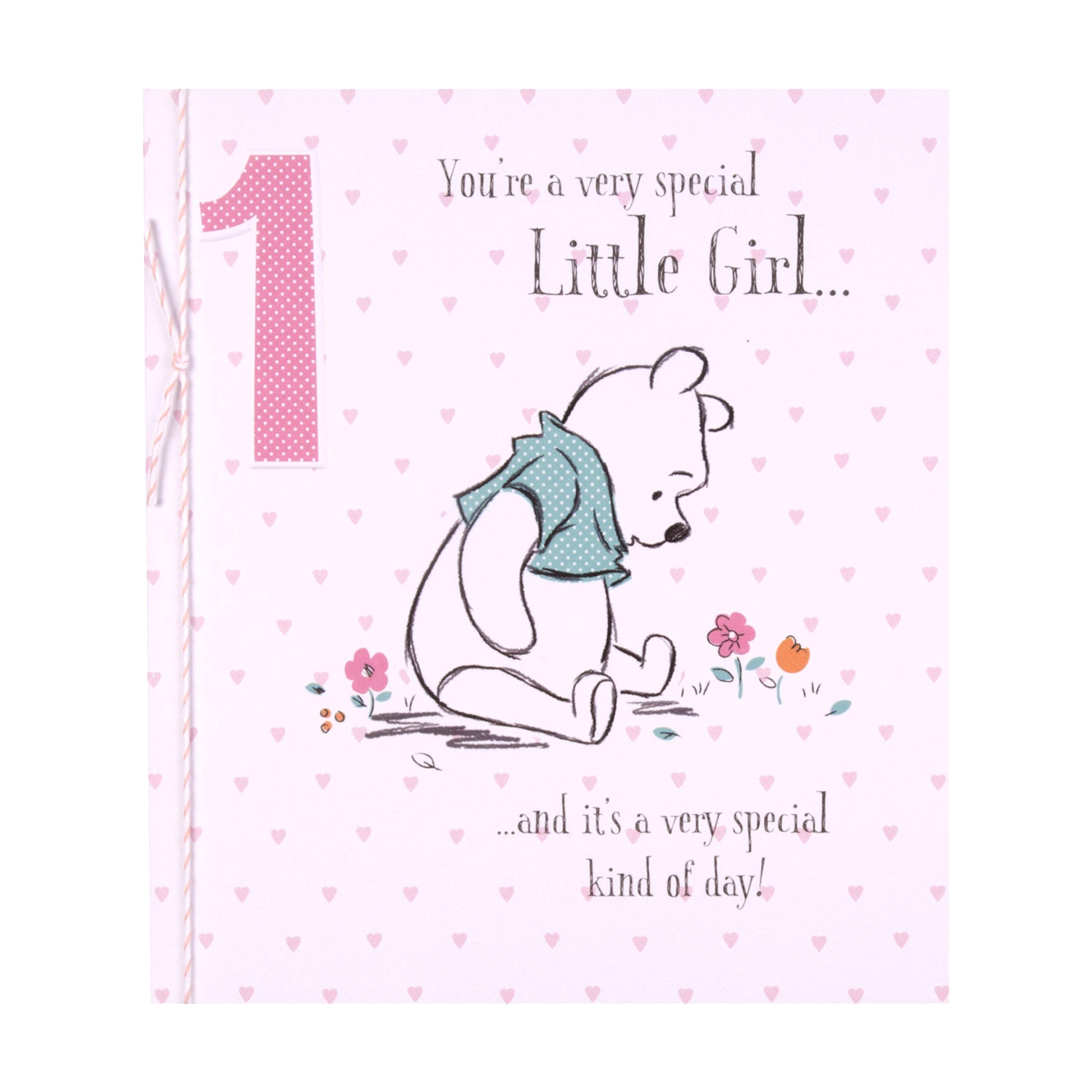 Hallmark Age 1 Birthday Card for Little Girl - Winnie-The-Pooh Design