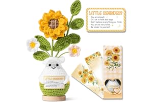 MAYICIVO Emotional Support Crochet Positive Sunflower Inspirational Gifts for Women, Thank You Birthday Christmas Teacher Appreciation Gifts Coworker Employee Nurse Mom Friend, Little Reminder You're Enough