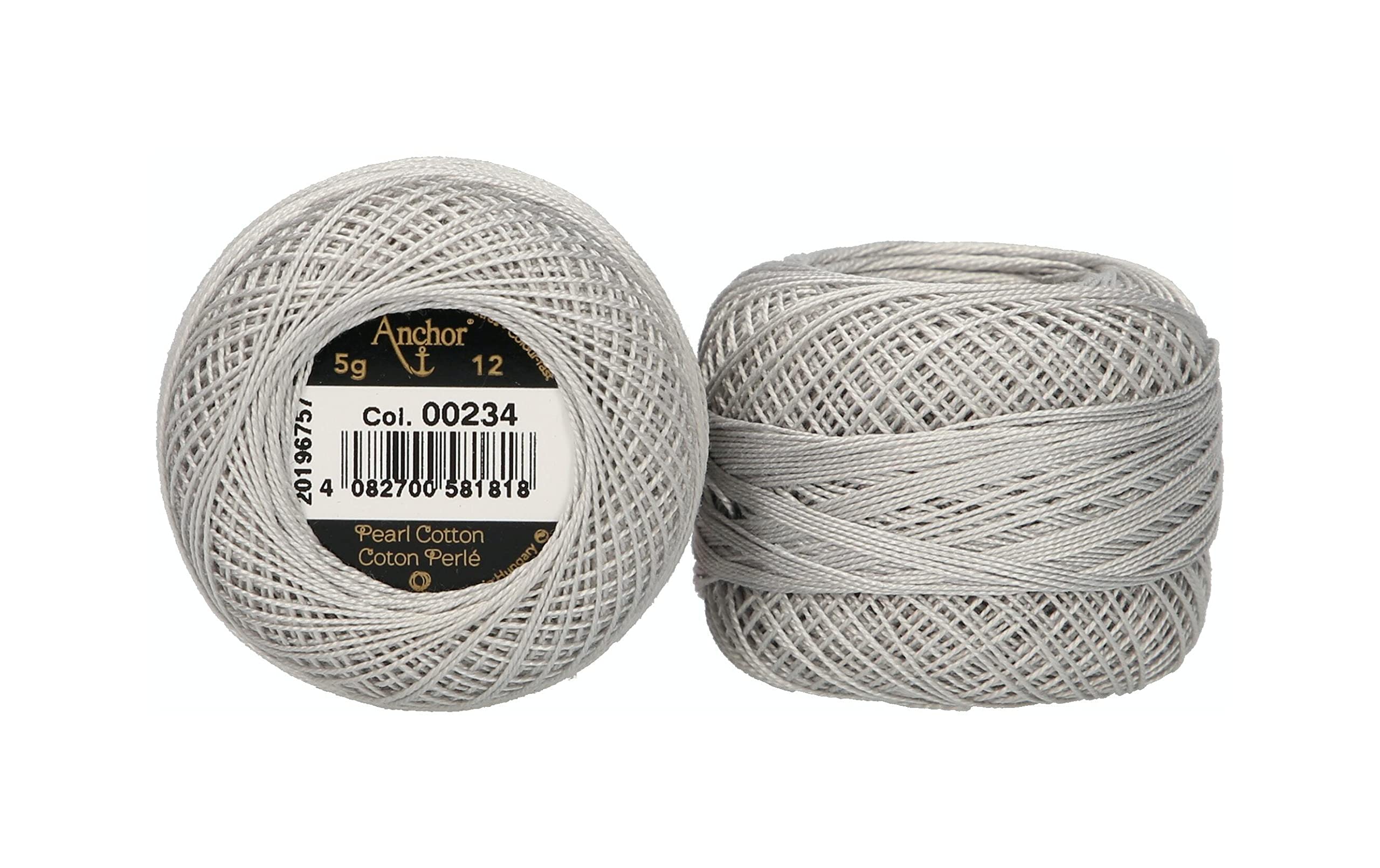 ANCHOR Pearl Yarn, Thickness: 12, Packaging: 5G, Running Length: 56M 234 Embroidery Threads