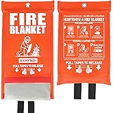 BXHYNOI Fire Blanket for Kitchen and Home - 2 Pack 40"x 40" Emergency Fire Suppression Blanket Fiberglass Fabric for Survival Safety