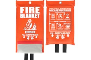 BXHYNOI Fire Blanket for Kitchen and Home - 2 Pack 40"x 40" Emergency Fire Suppression Blanket Fiberglass Fabric for Survival Safety