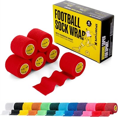 SPORTTAPE 6 Rolls 5cm x 4.5m Red Self-Adhesive Cohesive Bandage