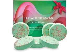 Cleverfy Aromatherapy Shower Steamers - Set of 6 Shower Bombs with Essential Oils for Relaxation and Nasal Congestion. Green 