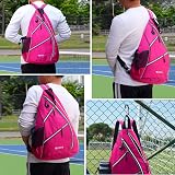 ZOEA Rose Red Pickleball Backpack Sling Bag with Fence Hook Water Bottle Holder view 5