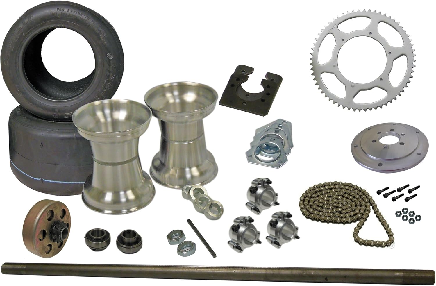 Drift Trike Axle Kit with Tires, Rims, & Clutch (40 Chain), 36" Axle