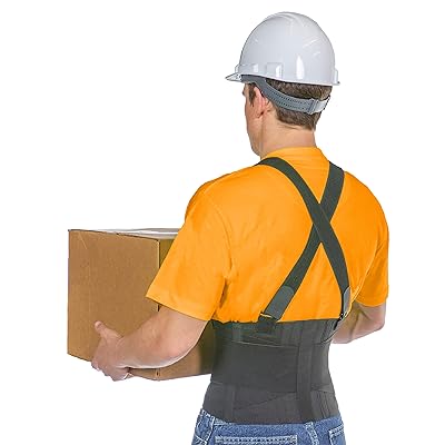 Buy Braceability Industrial Work Back Brace Removable Suspender Straps For Heavy Lifting Safety Lower Back Pain Protection Belt For Men Women In Construction Moving And Warehouse Jobs Large Online