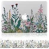 iDonzon Case for MacBook Pro 13 inch M2 M1 A2338 A2289 A2251 A2159 A1989 A1706 A1708 2023-2016 Release, 3D Effect Matte Clear See Through Cover & Keyboard Cover Pro 13.3 with Touch ID, Garden Flowers