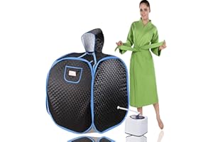 LTCCDSS Steam Sauna Tent, Personal Home Sauna,Portable Sauna SPA 1,000watt Steam Generator with Protection,60 Minute Timer with Remote Control (Without Chair)