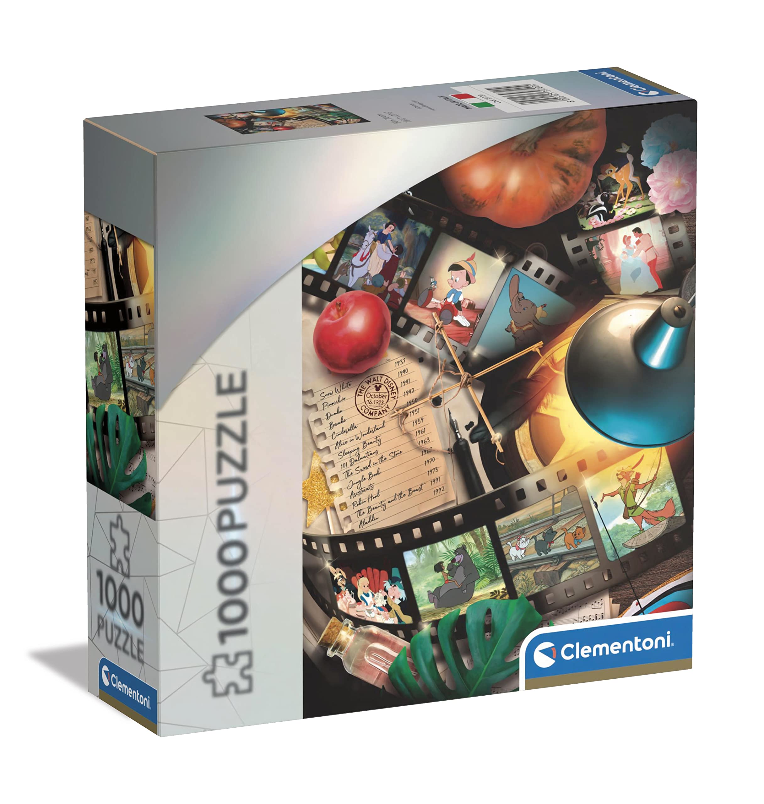 Clementoni - 39720 - Disney 100 Celebration Disney Classic Movies - Jigsaw Puzzle 1000 Pieces, Jigsaw Puzzle For Adults - Made In Italy