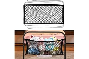 OFIRAY-HOME Stuffed Animal Storage Net for Kids, Bedside Toy Organizer Net - Neatly Store Your Stuffed Animals, Elastic Bedside Stuffed Animal Storage Net with Tether, Stretches up to 32 Inches, Black