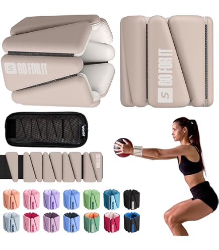 Bala Bangles Wrist & Ankle Weights For Women & Men - 1lb 2lb Adjustable Silicone