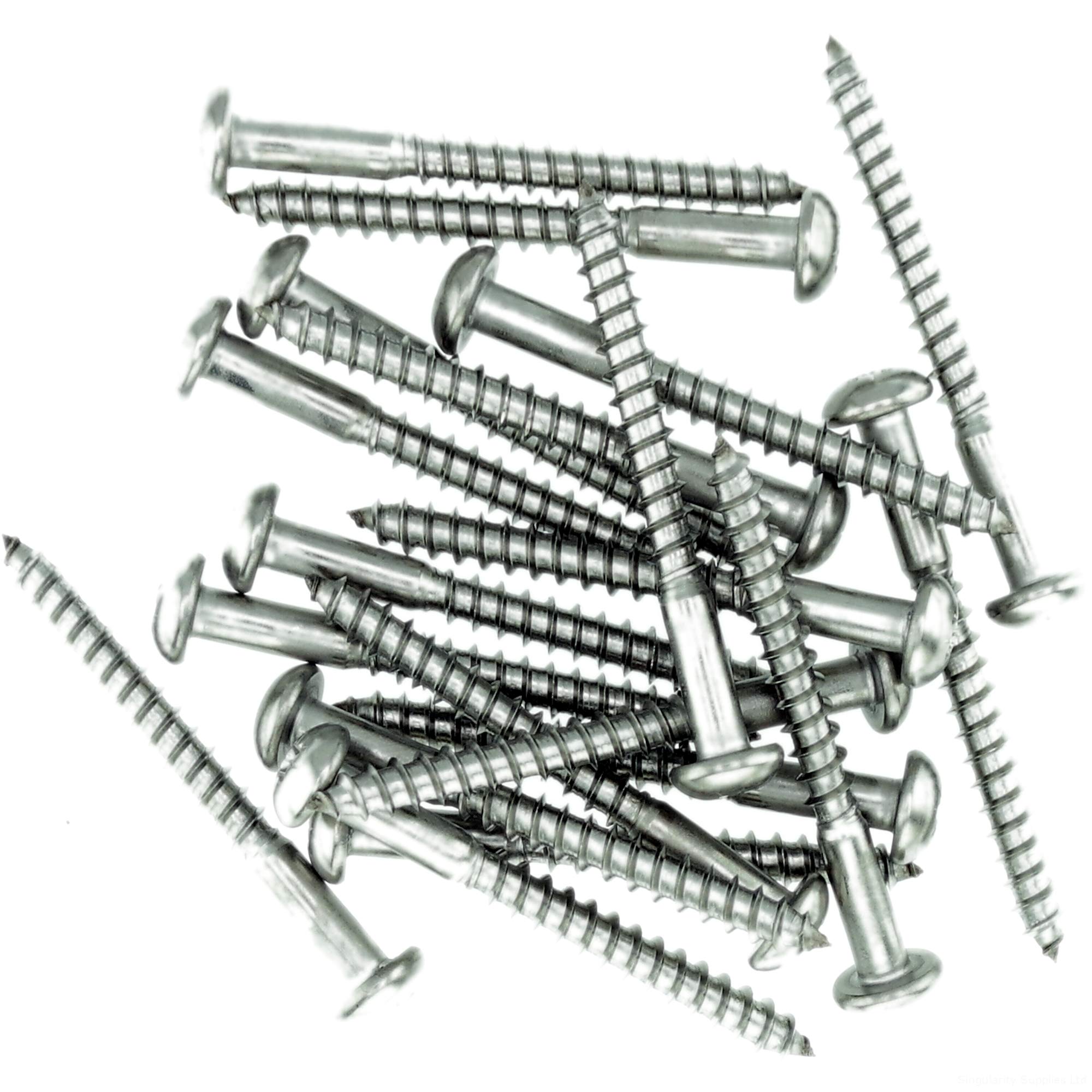 No.4 x 1.18 (3.0mm x 30mm) Pozi Pan Wood Screw - Stainless Steel (A2) (Pack of 20)