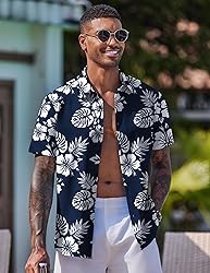 COOFANDY Mens Short Sleeve Hawaiian Shirts Summer