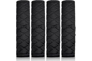 Seat Belt Cover, 4 Pack Car Seatbelt Cover Pads, Soft Car Seat Strap Shoulder Pads, Black
