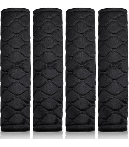 Housses De Ceinture De Sécurité JDM En Tissu Noir - 2 Pièces, Style Recaro, Universelles