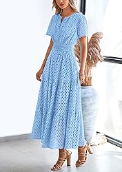 PRETTYGARDEN Womens 2025 Summer Maxi Dress Short