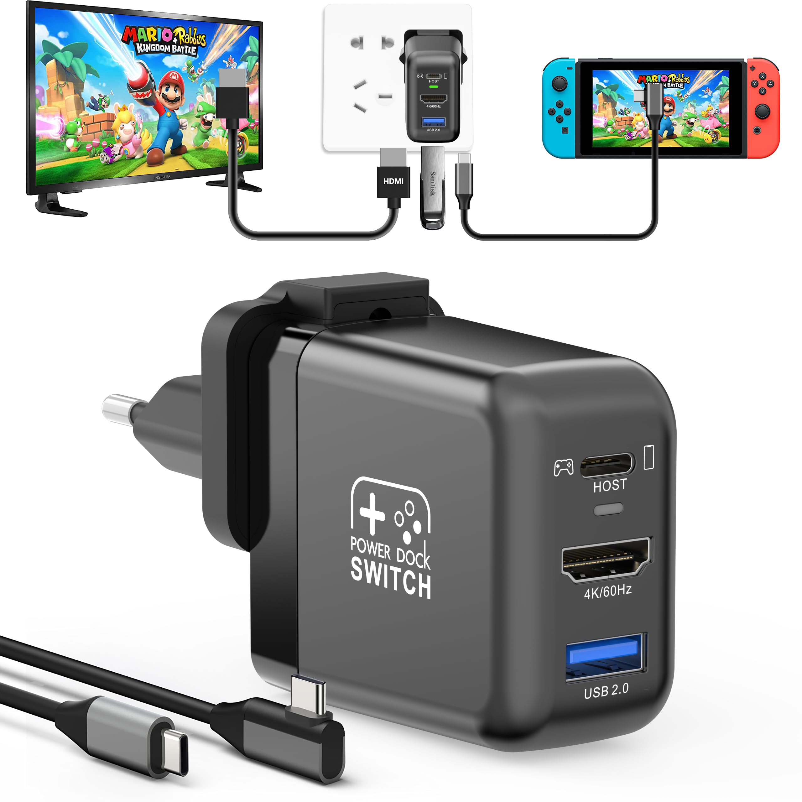 SIWIQU TV Dock Station For Nintendo Switch / Switch OLED, Portable TV Docking Station