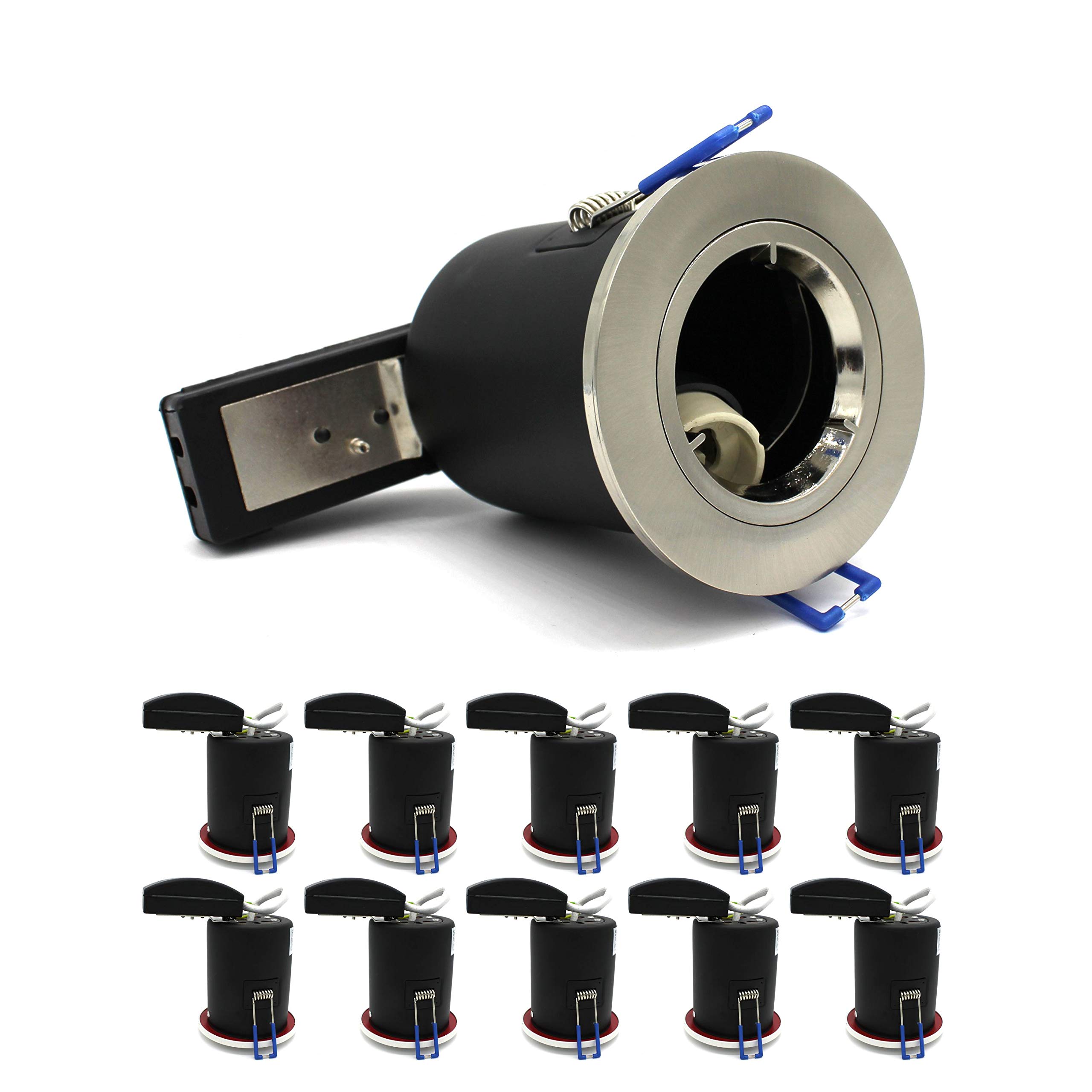 10 X Sanlumia LED Fire Rated Downlight Can GU10 Recessed Ceiling Twist & Lock Downlight IP20 Satin Nickel