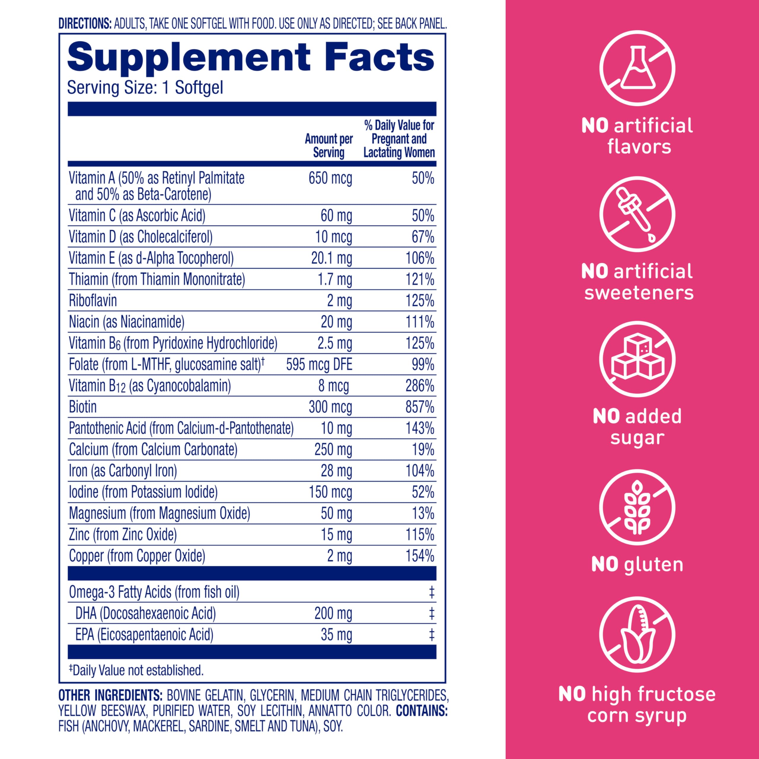 Enfamil Enfamom Prenatal Vitamin & Mineral, Supplement for Women with Calcium, Vitamin D, Vitamin C, Omega 3 DHA, 90 softgels (3 month supply)